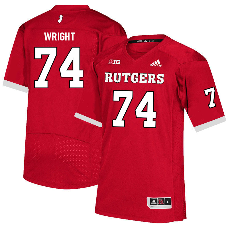 Men #74 Isaiah Wright Rutgers Scarlet Knights College Football Jerseys Sale-Scarlet